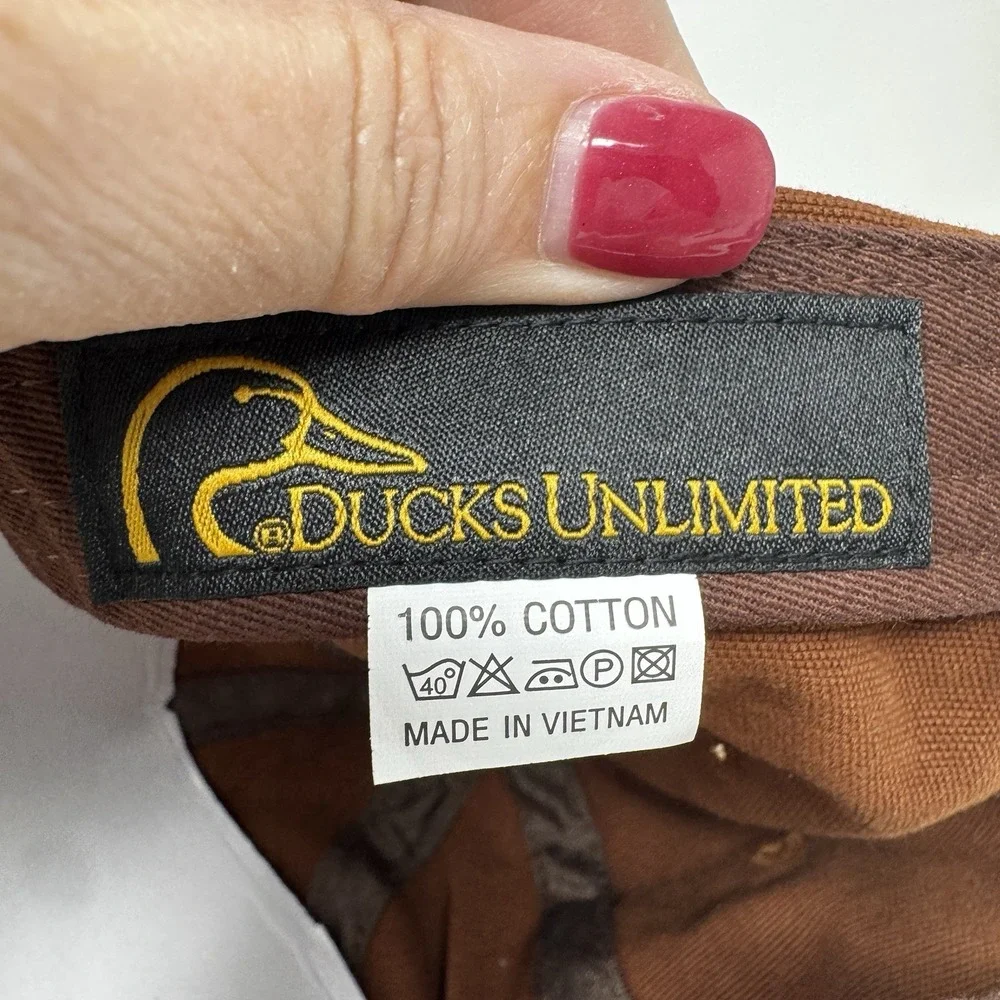 Ducks Unlimited Baseball Hat Cap Brown Mallard Duck Hunting Fishing Canvas Brown